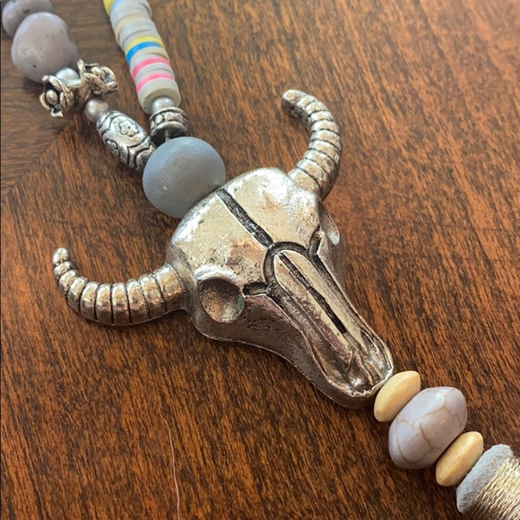 Cow Skull Hippie Necklace - Picture 2 of 8